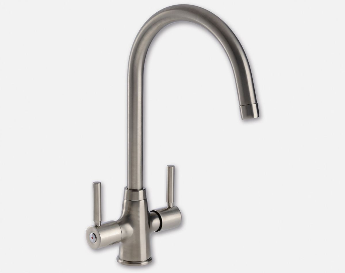 Beck dual lever tap, brushed nickel finish