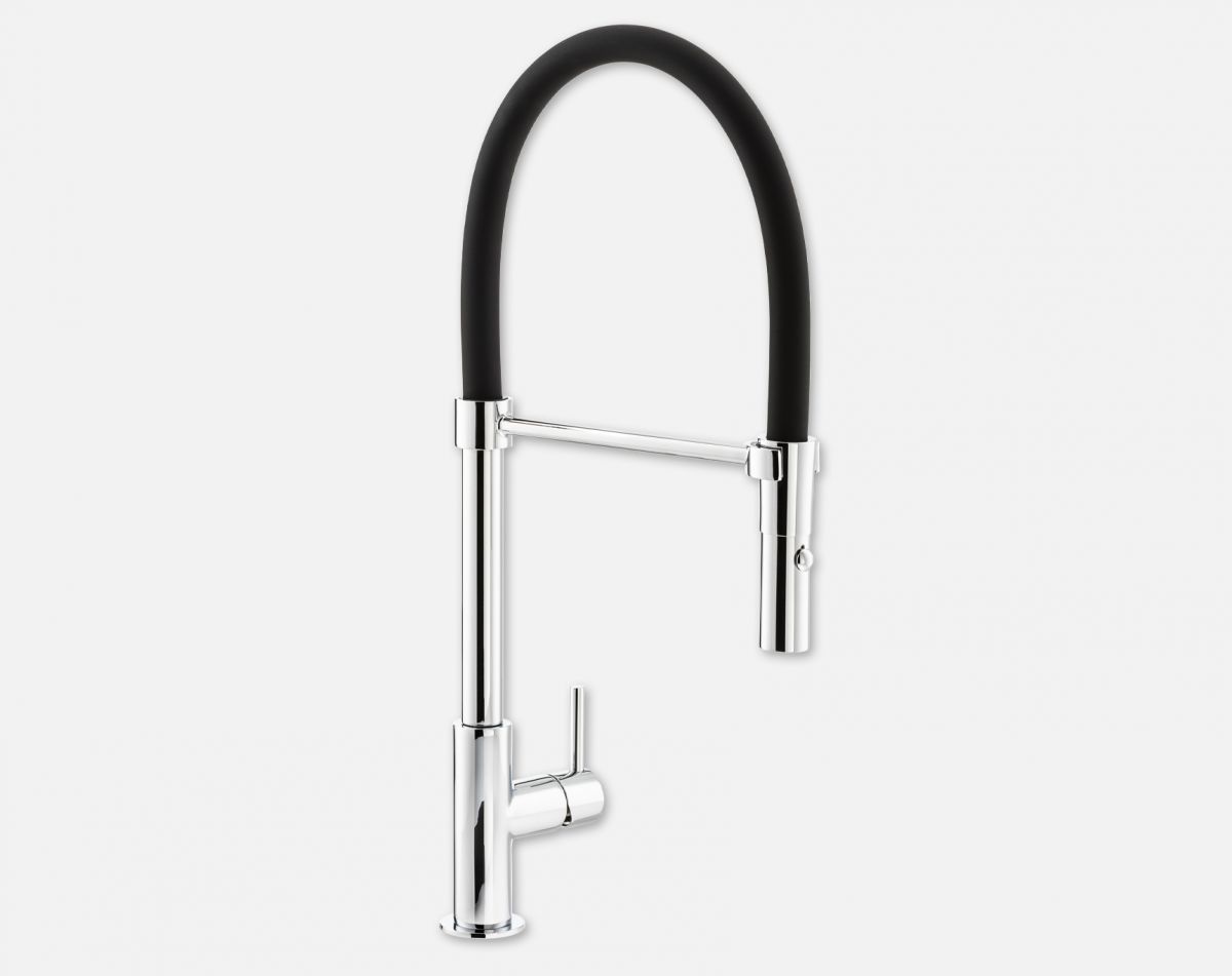 Spey single lever tap, chrome and black finish