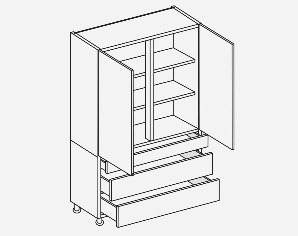 1000MM LARDER 3 DRAWER LUCENTE MATT INDIGO