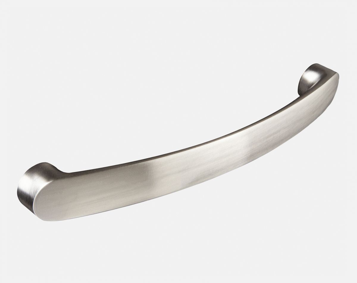 Round end bar handle, brushed steel