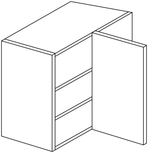 600MM STD CNR WALL 300 D LUCENTE GLOSS LIGHT GREY