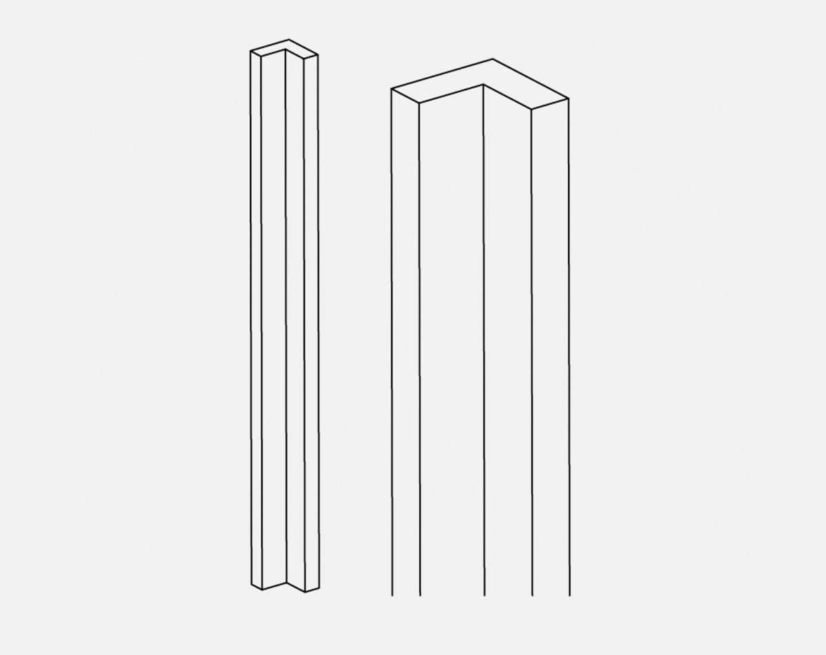 720 X 70 INT CNR POST VIVO GLOSS DUST GREY
