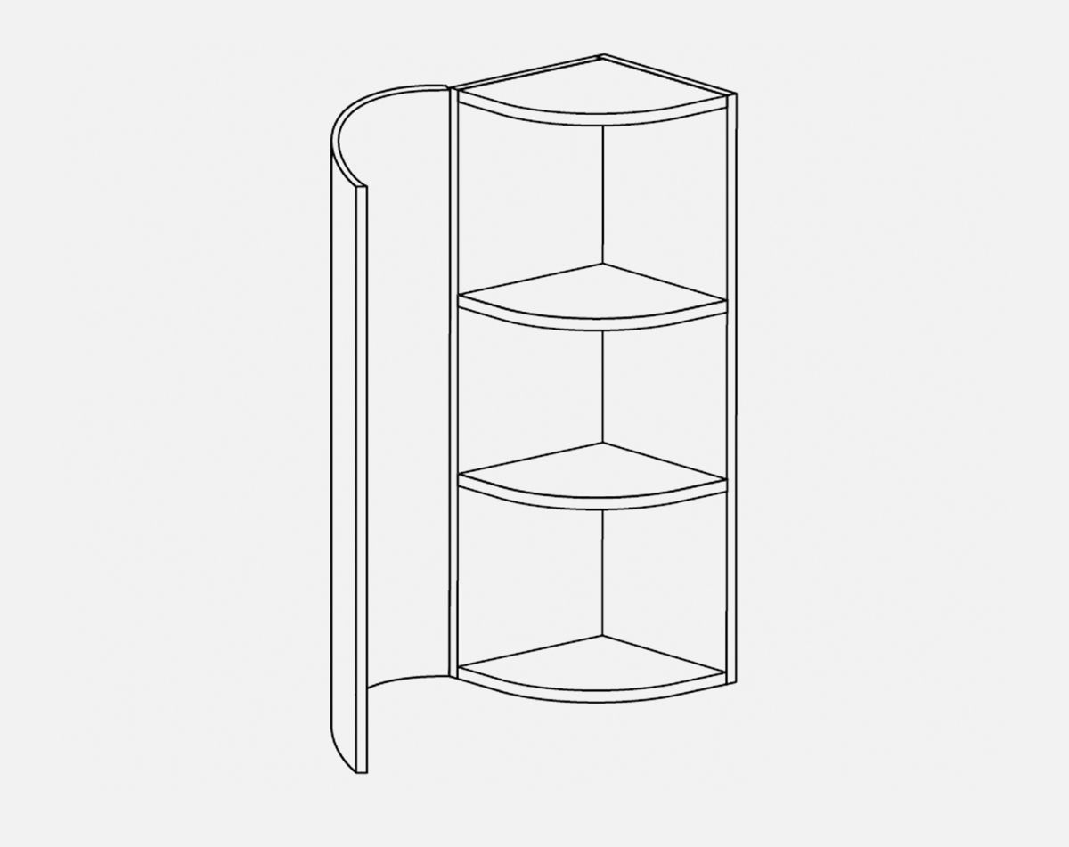 900mm CURVED WALL UNIT LUCENTE MATT LIGHT GREY