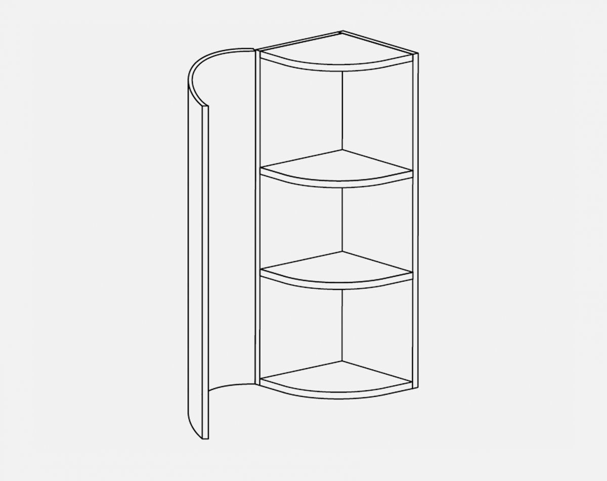 900mm CURVED WALL UNIT LUCENTE MATT LIGHT GREY