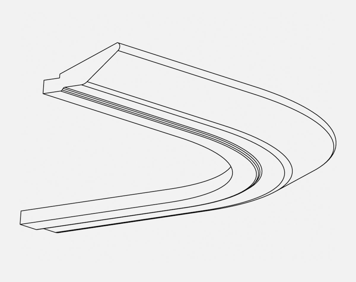 CURVE TANGENT CORNICE CARTMEL SAGE GREEN