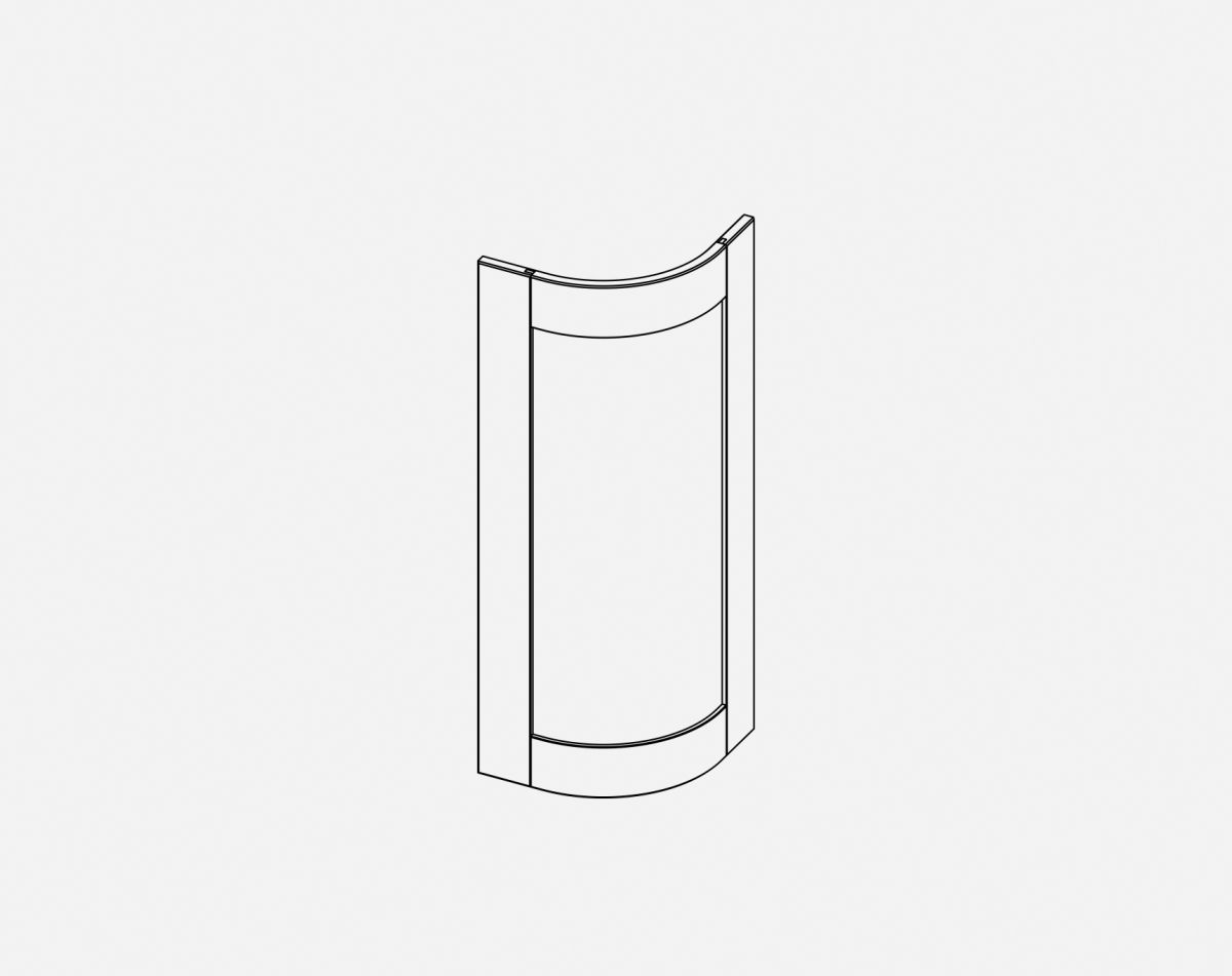 895MM CURVED DOOR  CAMBRIDGE PAINTED