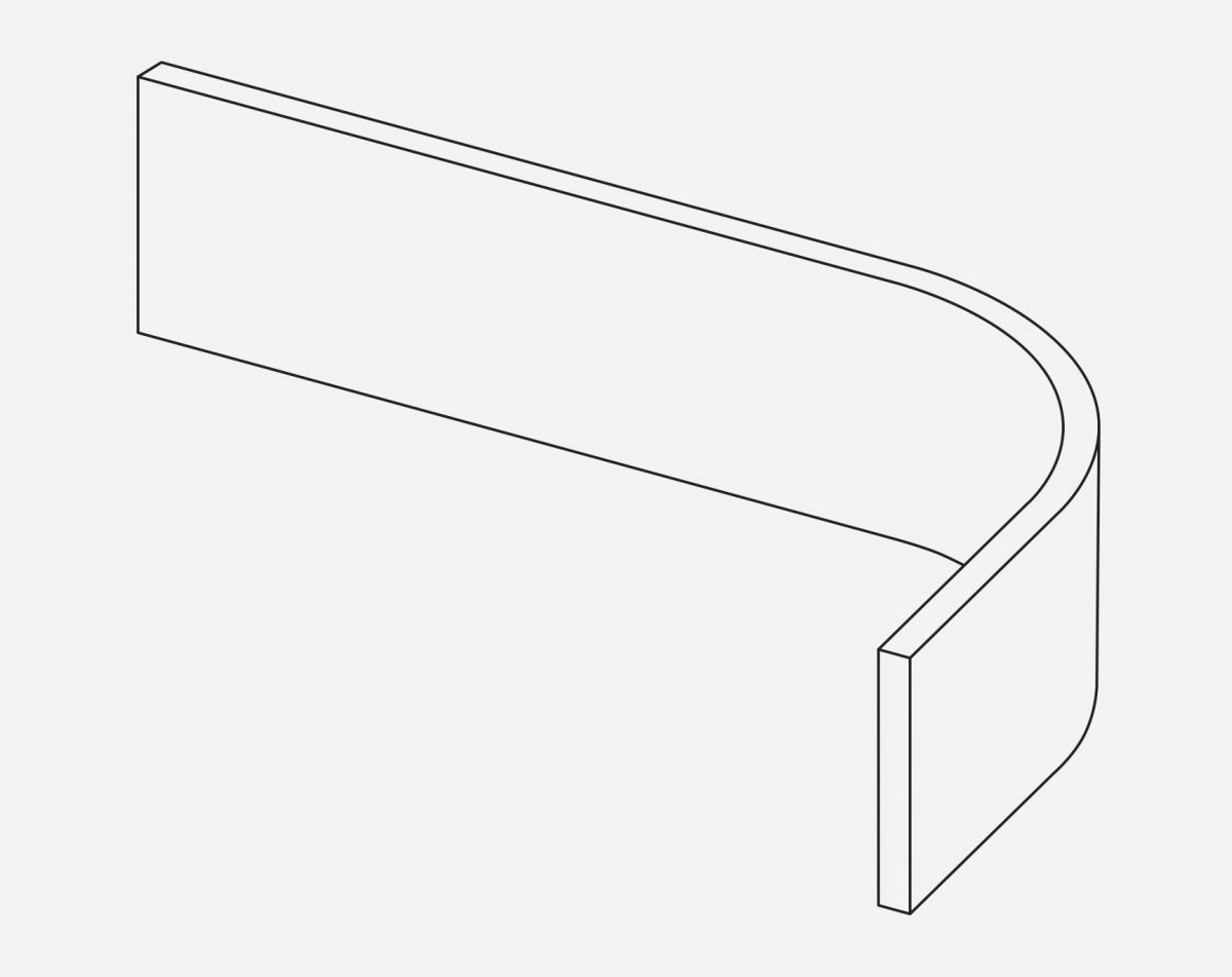 VIVO GLOSS WHITE CURVED PLINTH 