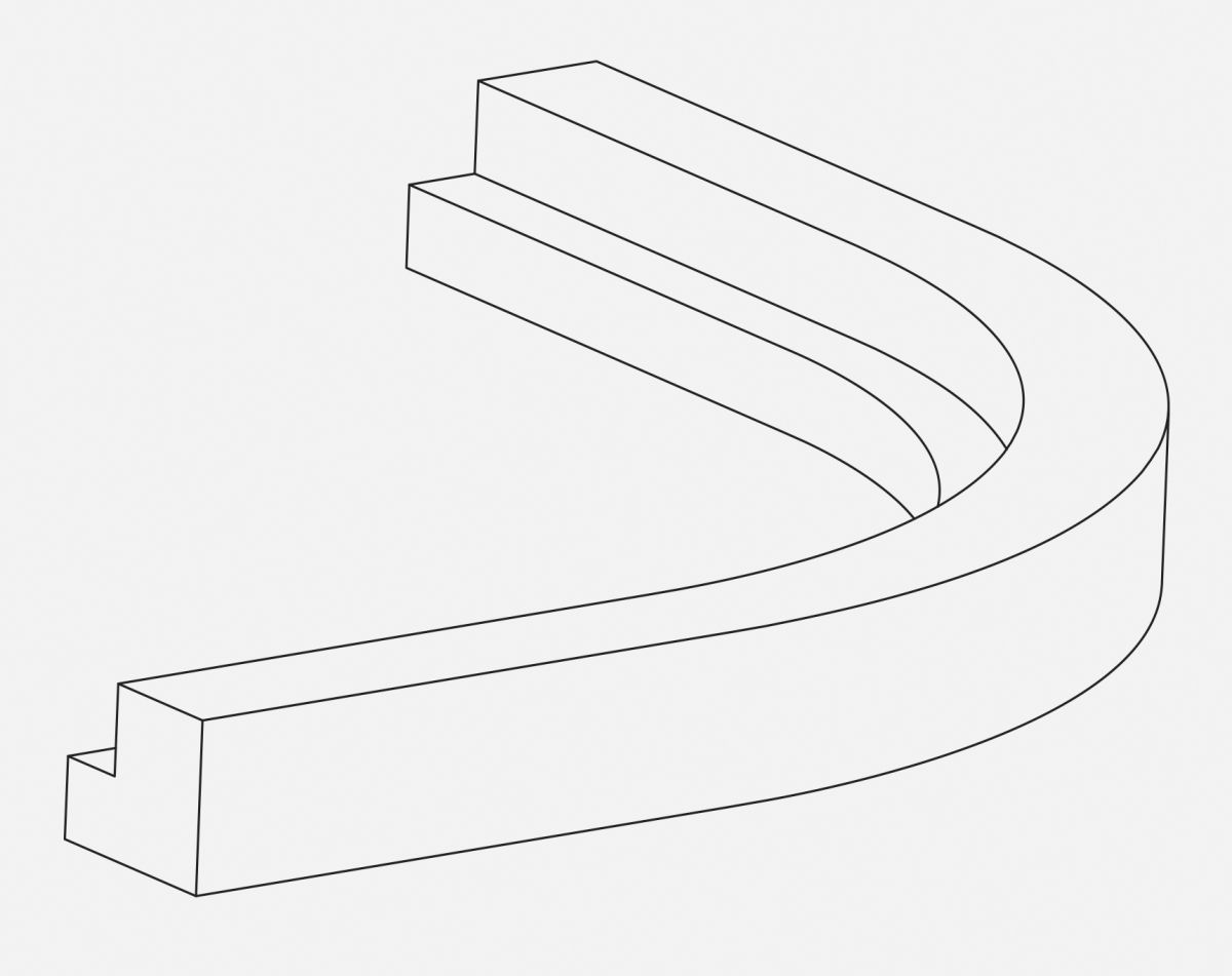 VIVO GLOSS WHITE SQ END CURVED COR /PELM