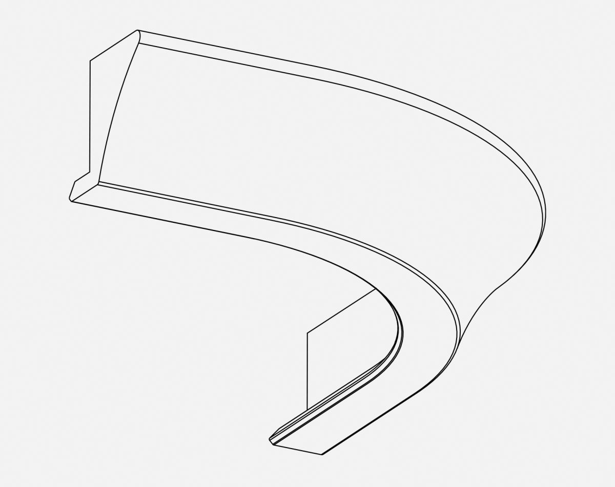 CURVED TANGENT CORNICE  NEWMARKET INDIGO