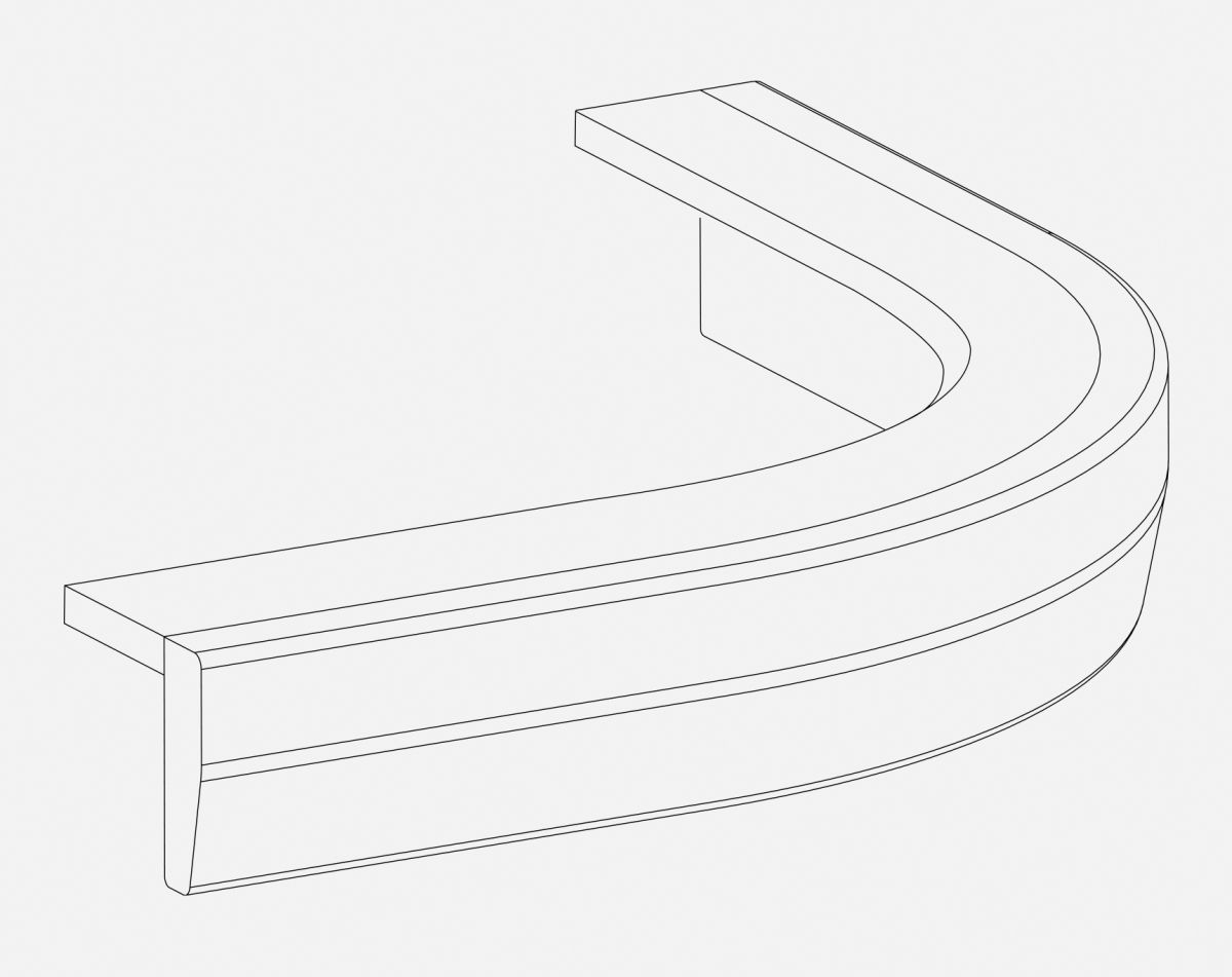 CURVED TANGENT PELMET CAMBRIDGE IVORY