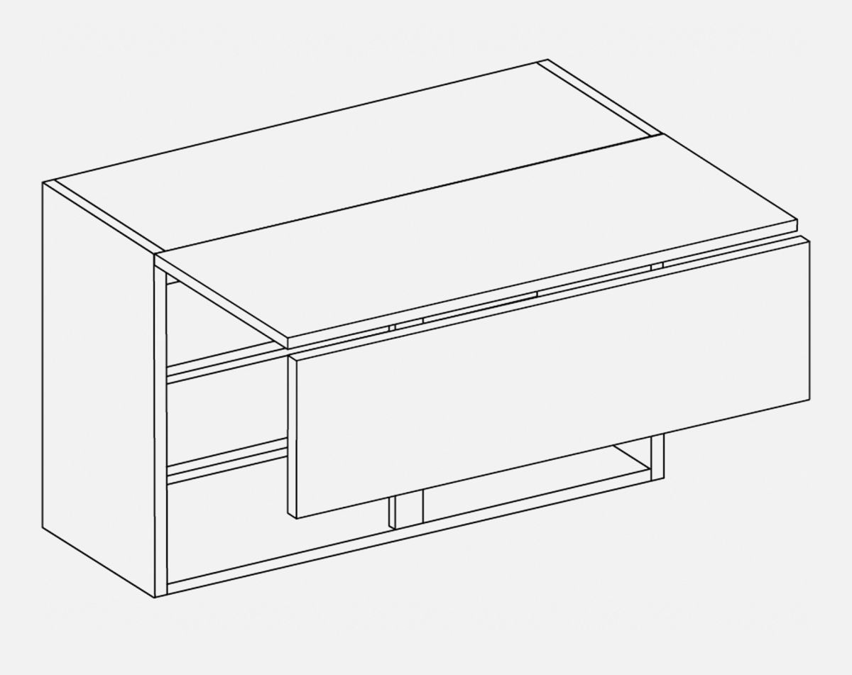 900MM BI-FOLD WALL CAB VIVO VERO DUST GREY GLOSS