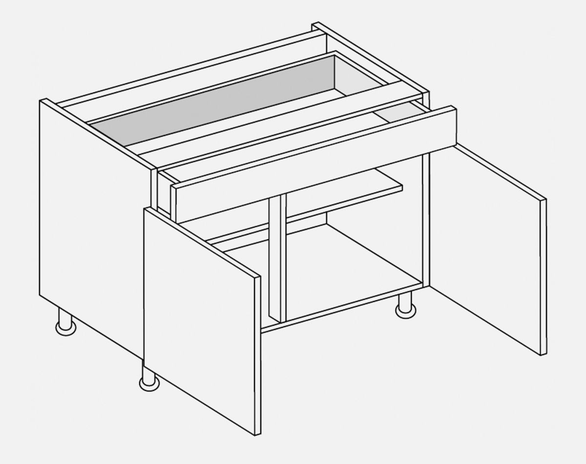 800MM 2 DRAWER LINE BASE LUCENTE GLOSS WHITE