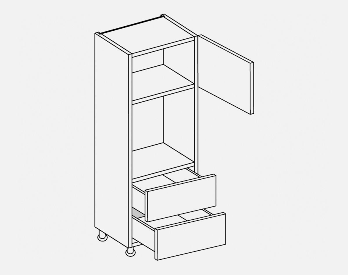 DBLE OVEN HSG DRAWERS VIVO GLOSS ANTHRACITE