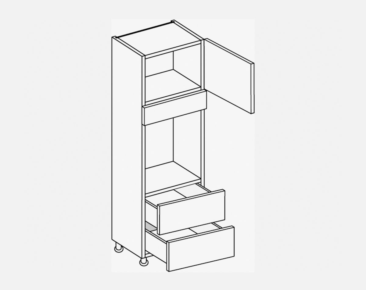 TALL DBLE OVN HSG DRAWERS LUCENTE GLOSS LIGHT GREY