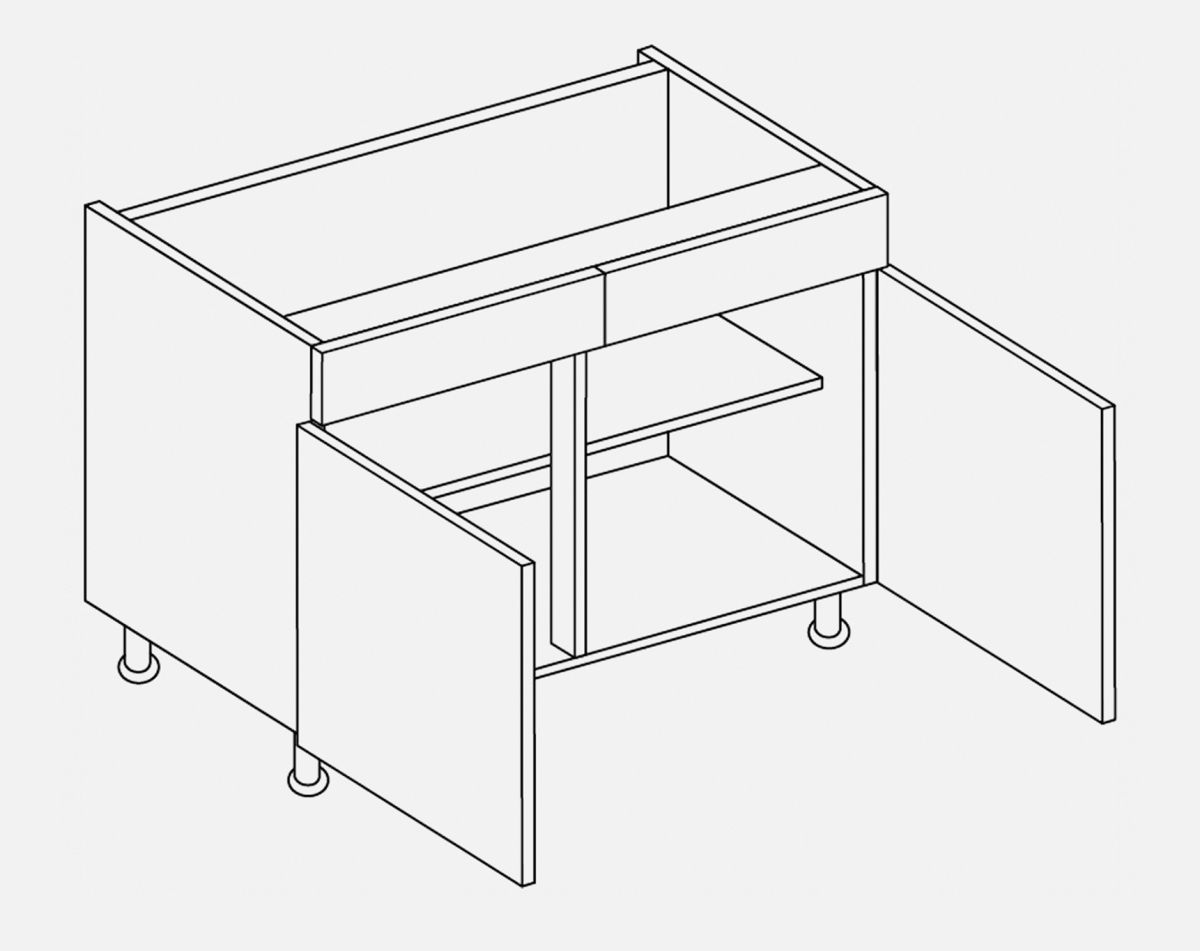 1000MM 2 X DUMMY DRAWERS CAMBRIDGE DUST GREY