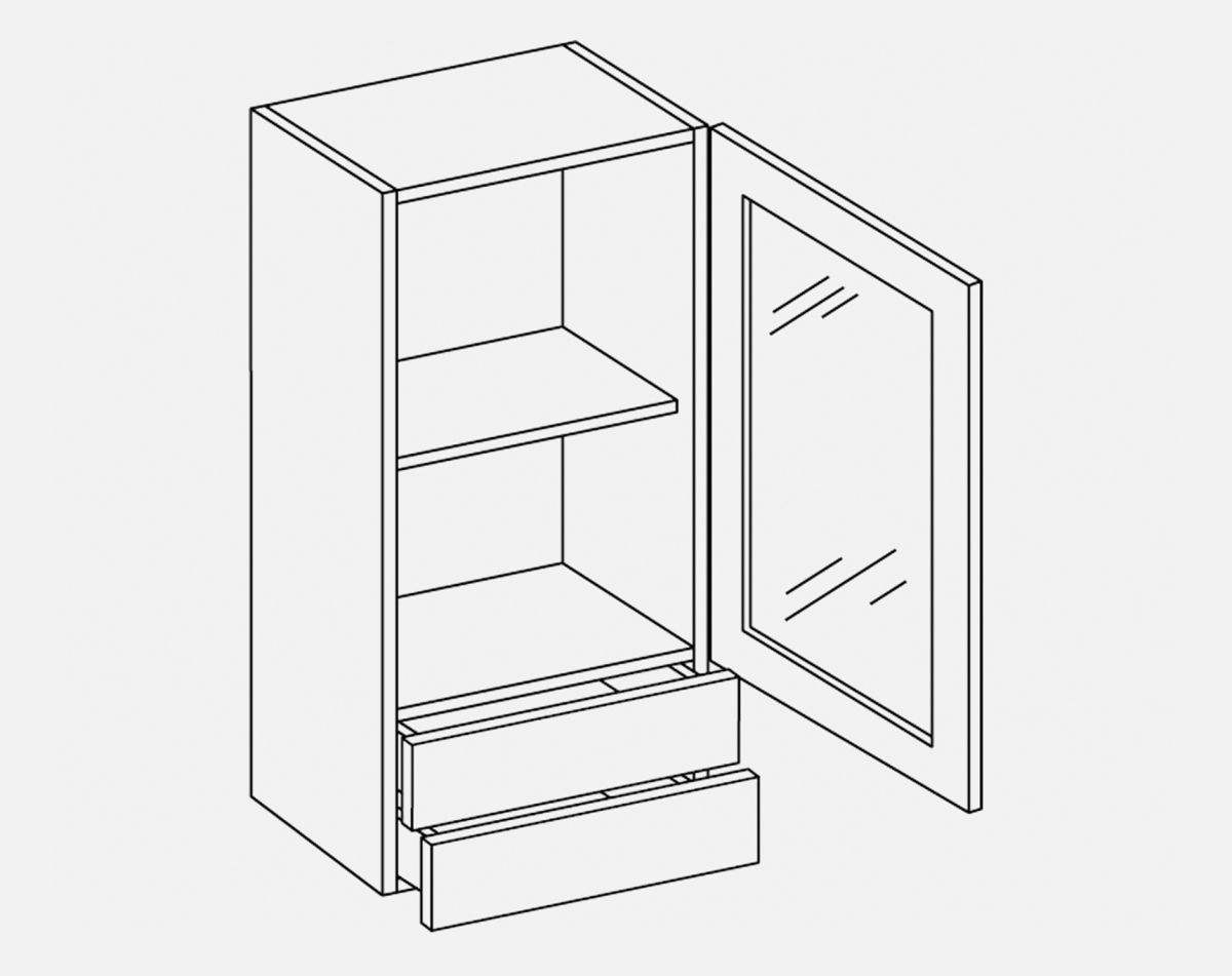 GLASS DRESSER 500MM NEWMARKET DUST GREY