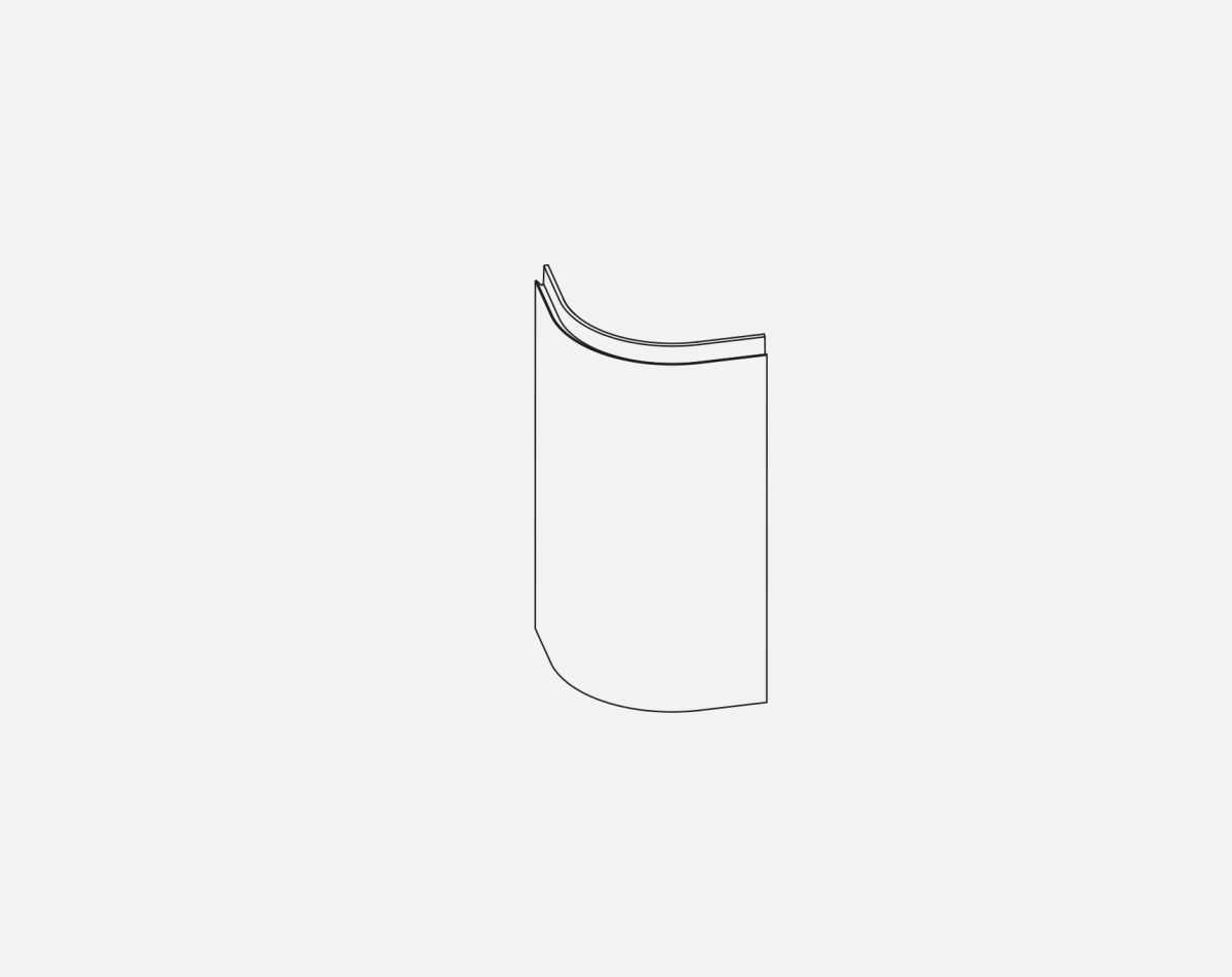 715MM CURVED DOOR LUCENTE MATT DUST GREY