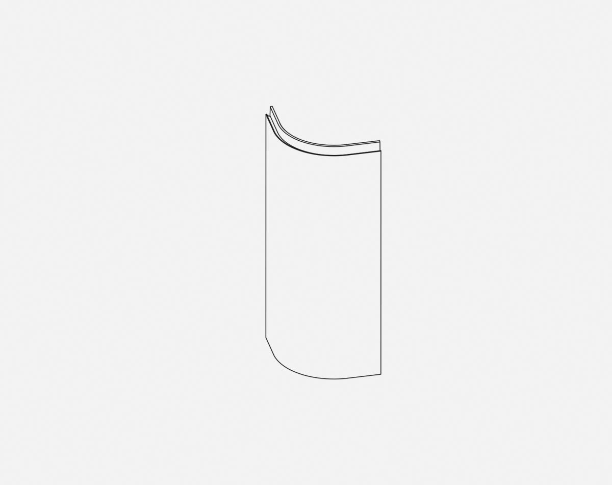 895MM CURVED DOOR  LUCENTE MATT LIGHT GREY