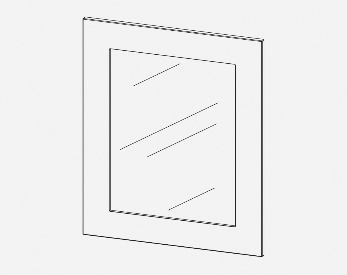 715X396 GLAZED DOOR OXFORD MATT LIGHT GREY