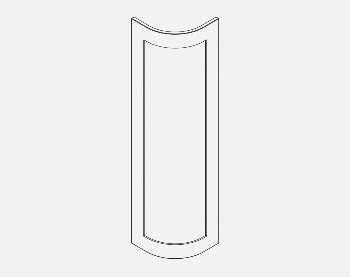 1245MM CURVED DOOR   OXFORD MATT LIGHT GREY