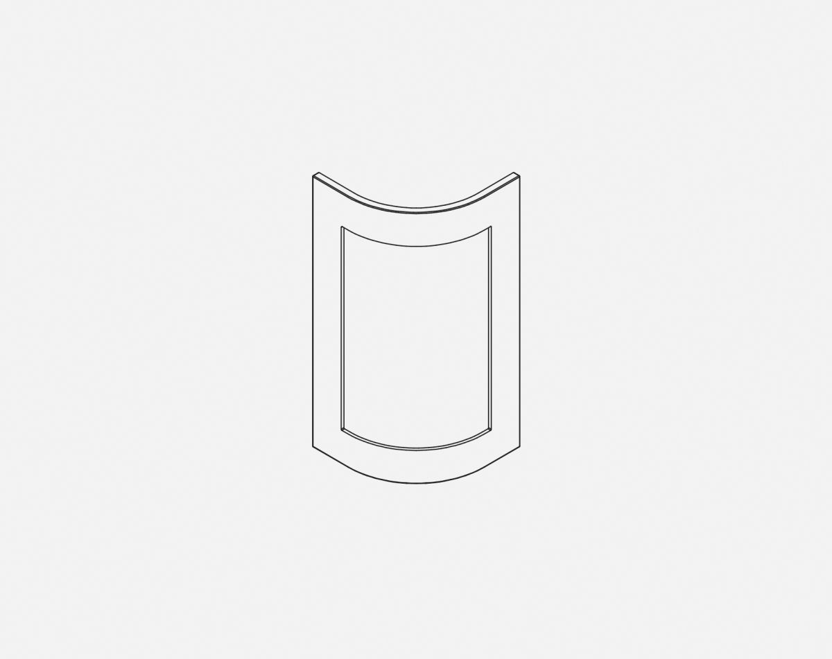 715MM CURVED DOOR  OXFORD MATT LIGHT GREY