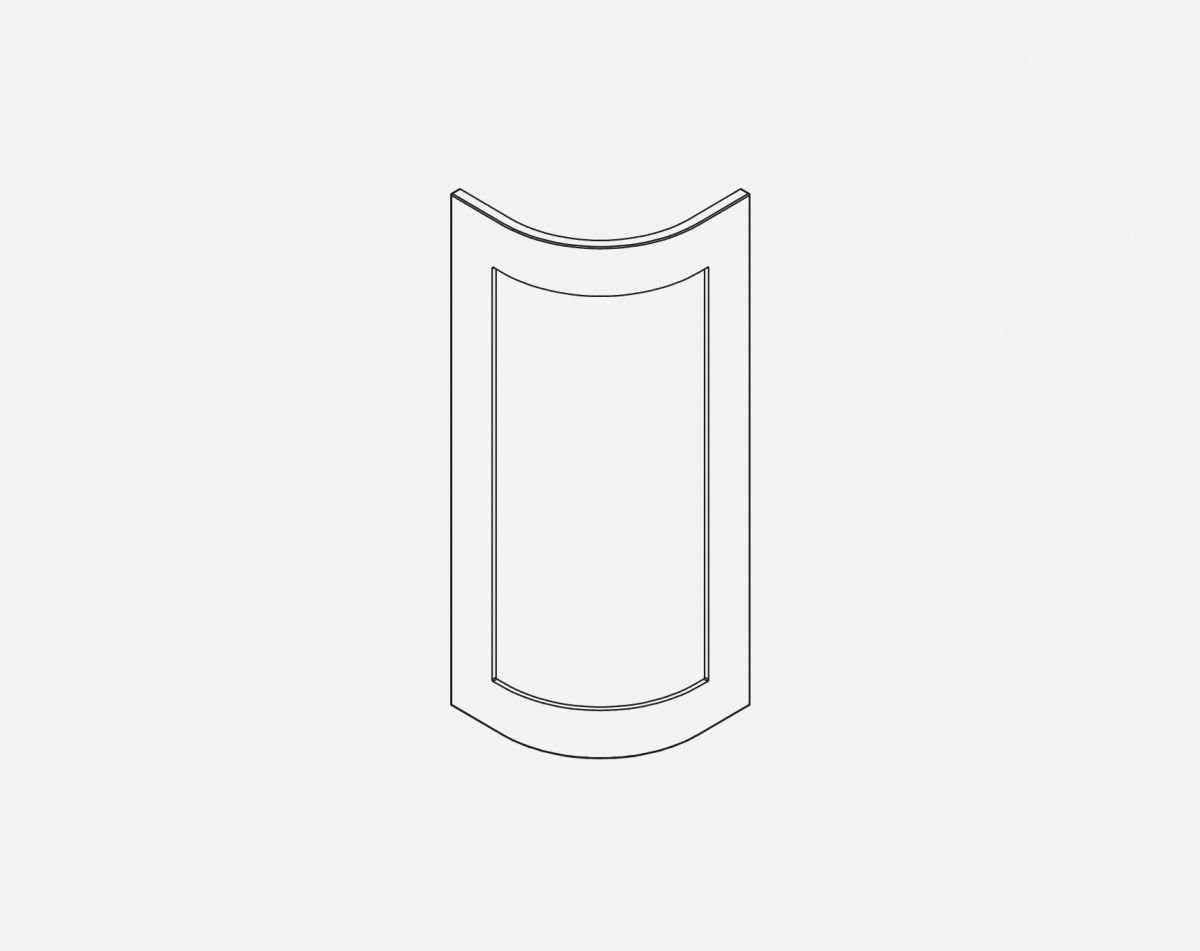 895MM CURVED DOOR  OXFORD MATT LIGHT GREY