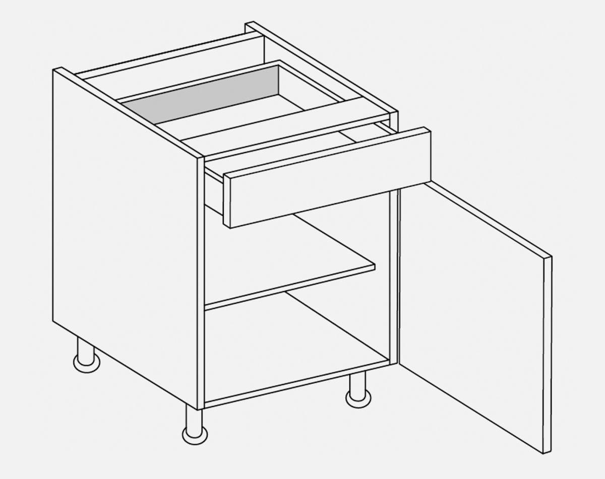 300MM DRAWERLINE,1 DRAWER LUCENTE GLOSS WHITE