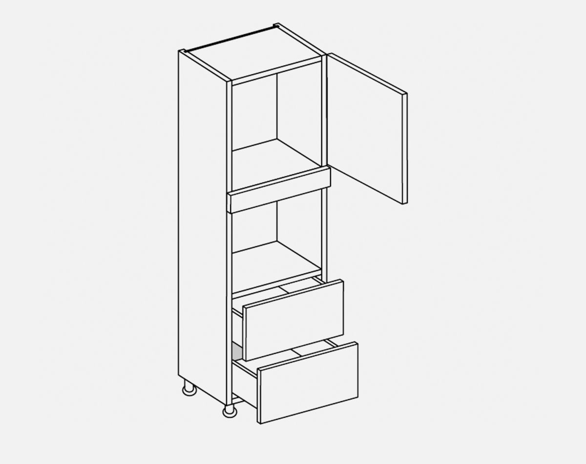 TALL SGLE OVN HSG DRAWERS LUCENTE GLOSS DUST GREY