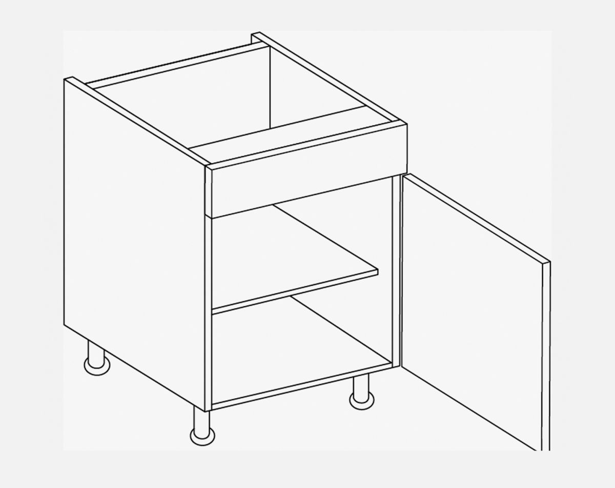 800MM 1XDRAWER 1XDUMMY LUCENTE GLOSS LIGHT GREY