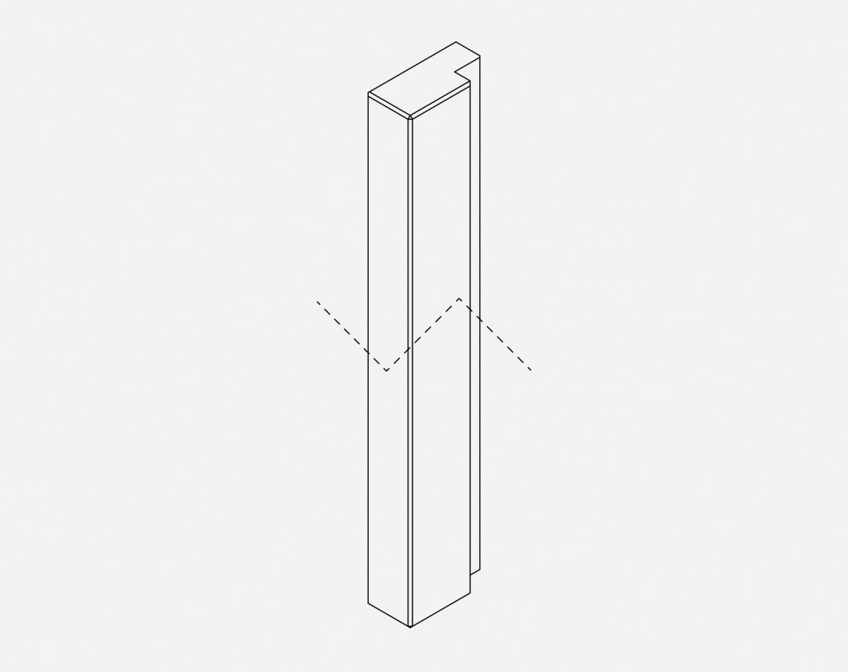 2400 STRAIGHT END PILLAR CARTMEL  LIGHT GREY
