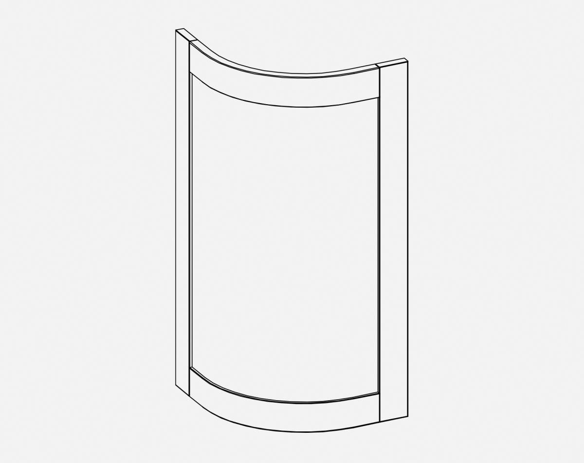 715MM CURVED DOOR STRATTO WHITE
