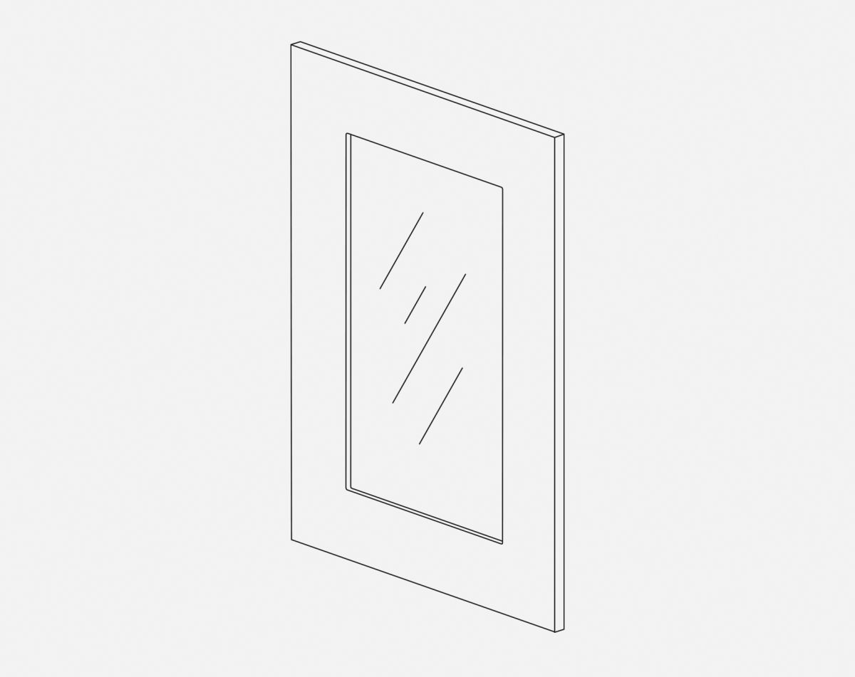 715X496 GLAZED DOOR VIVO GLOSS LIGHT GREY