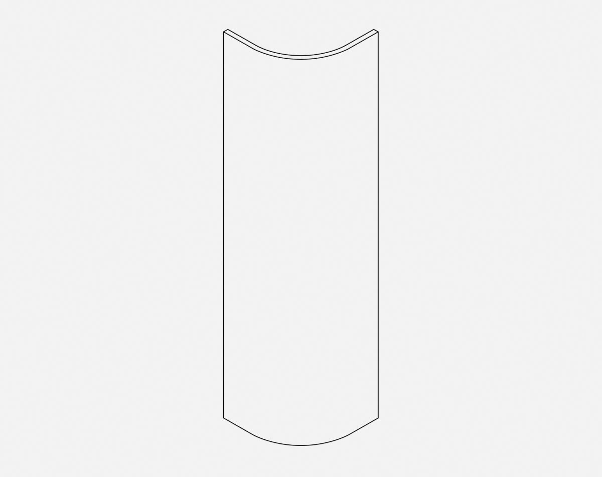 VIVO GLOSS WHITE 1245MM CURVED DOOR  