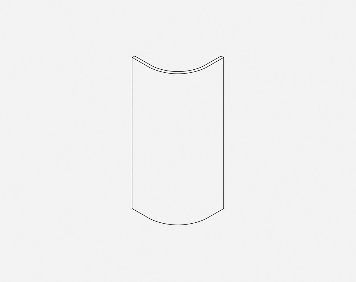 VIVO GLOSS WHITE 895MM CURVED DOOR 