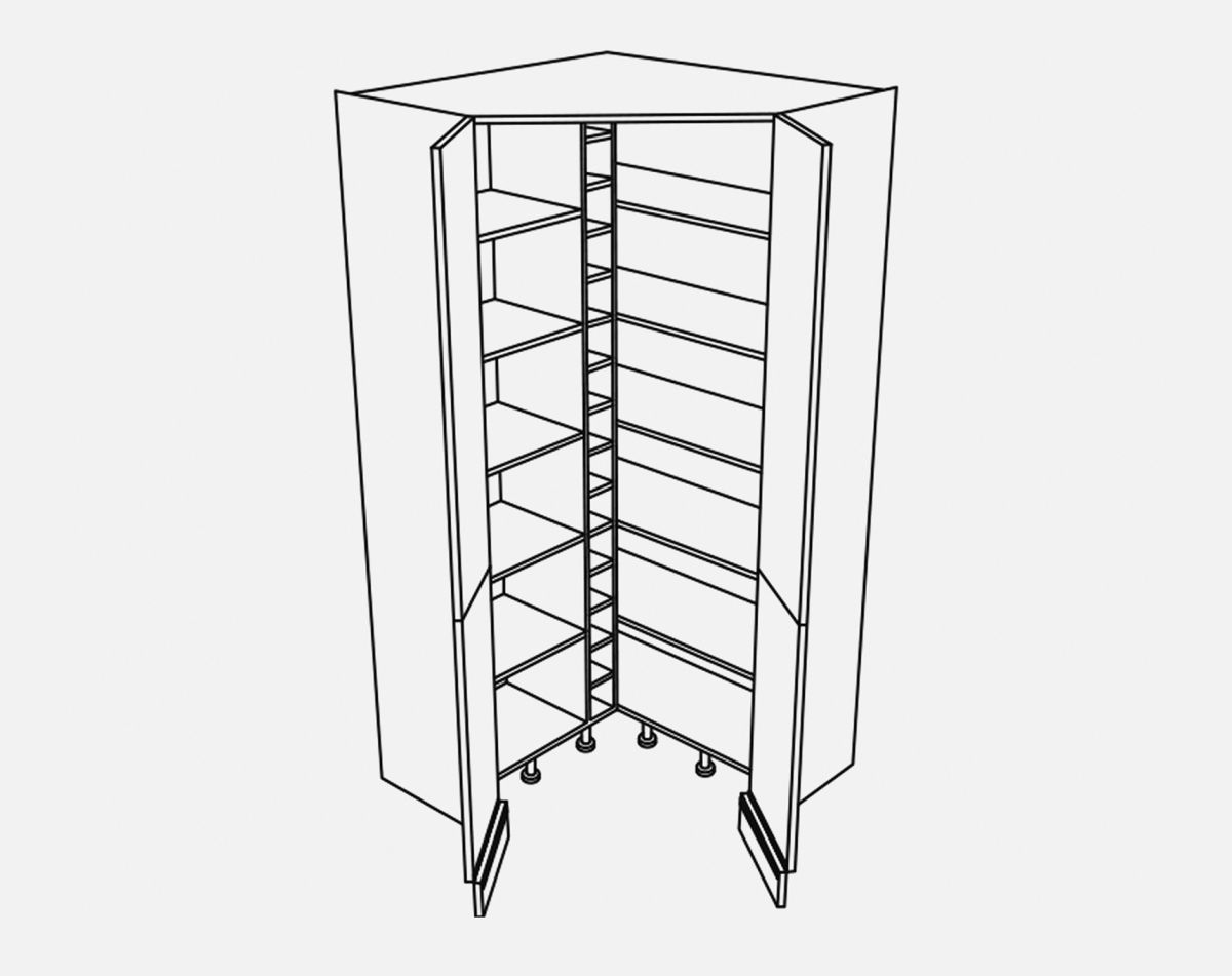 DIAGONAL LARDER 2 DOOR STRATTO WHITE