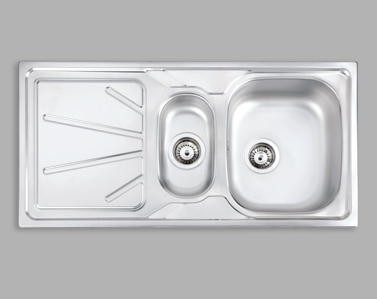 Trydent 1.5 bowl stainless steel sink & drainer