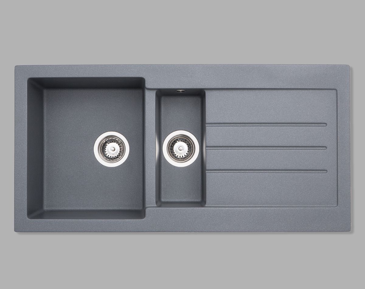 Xcite 1.5 bowl composite sink & drainer - grey