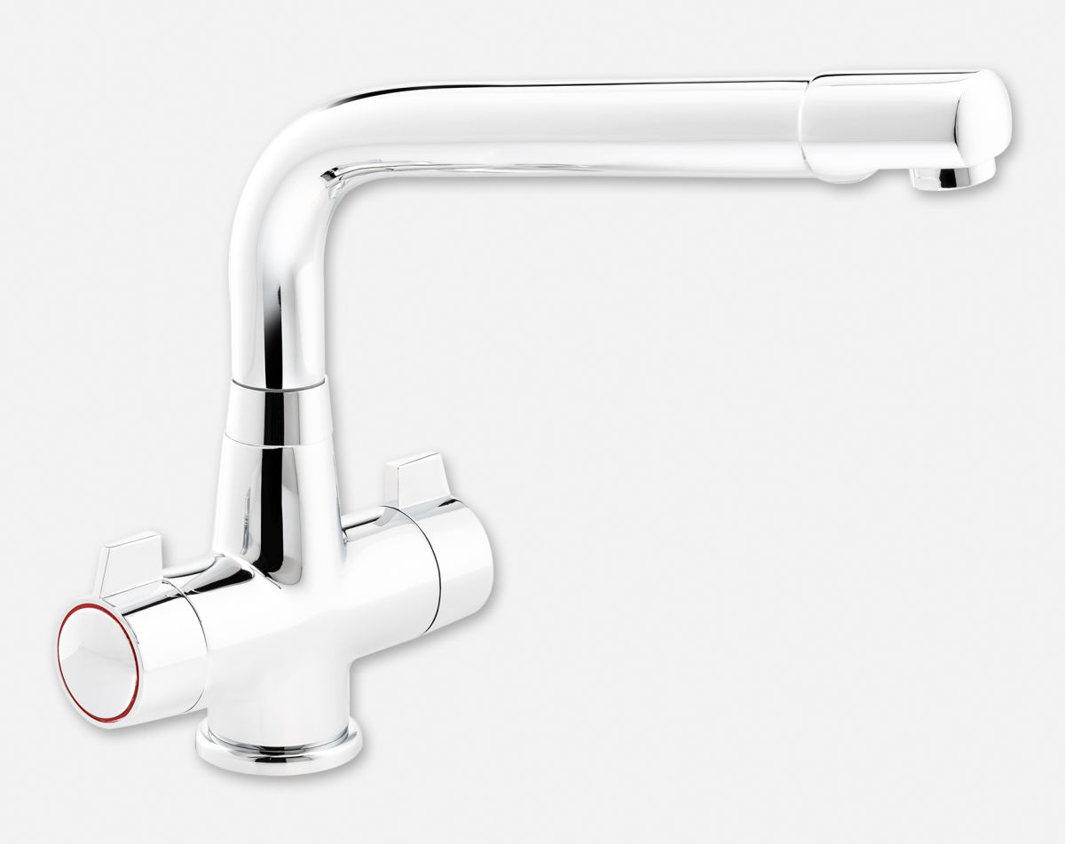 Rissle dual lever tap, chrome finish