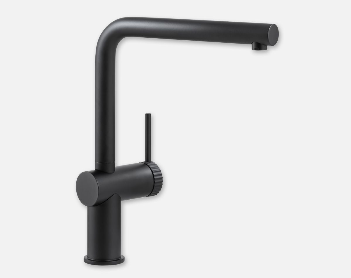 Fraction single lever tap, matt black finish