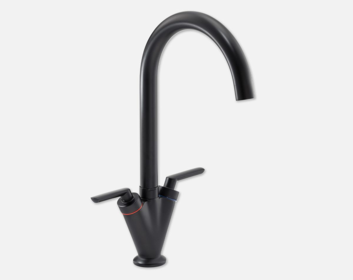 Eden dual lever tap, matt black finish