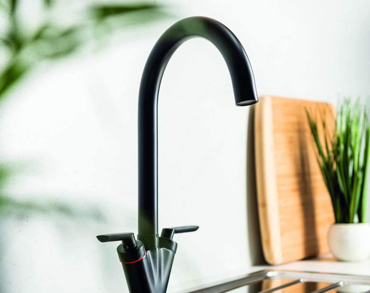 Eden dual lever tap, matt black finish