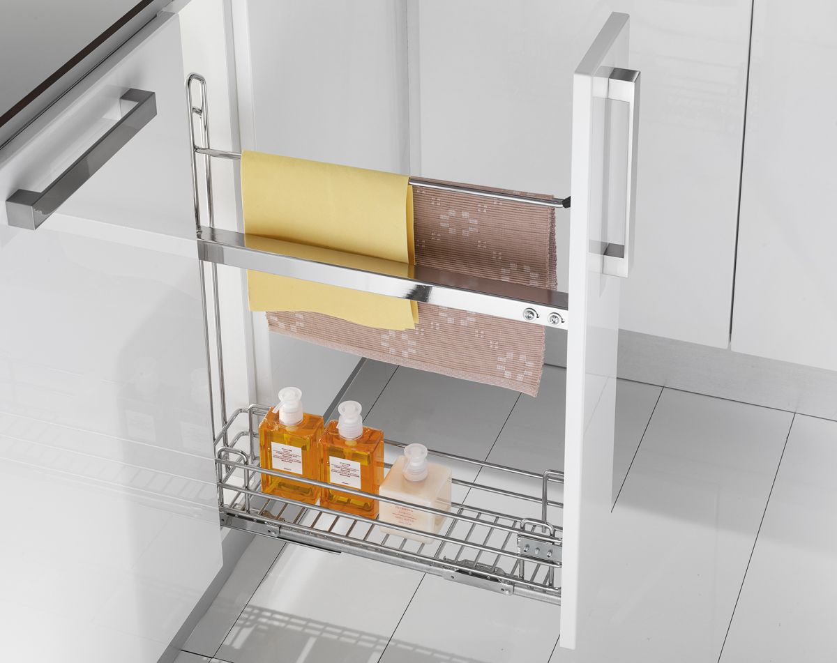 Dynamic towel rail pull out base unit, 150mm