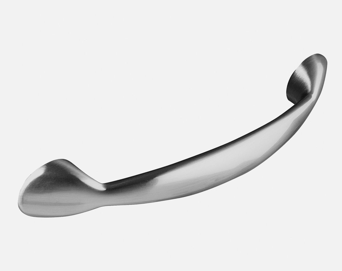 Bow handle, brushed steel