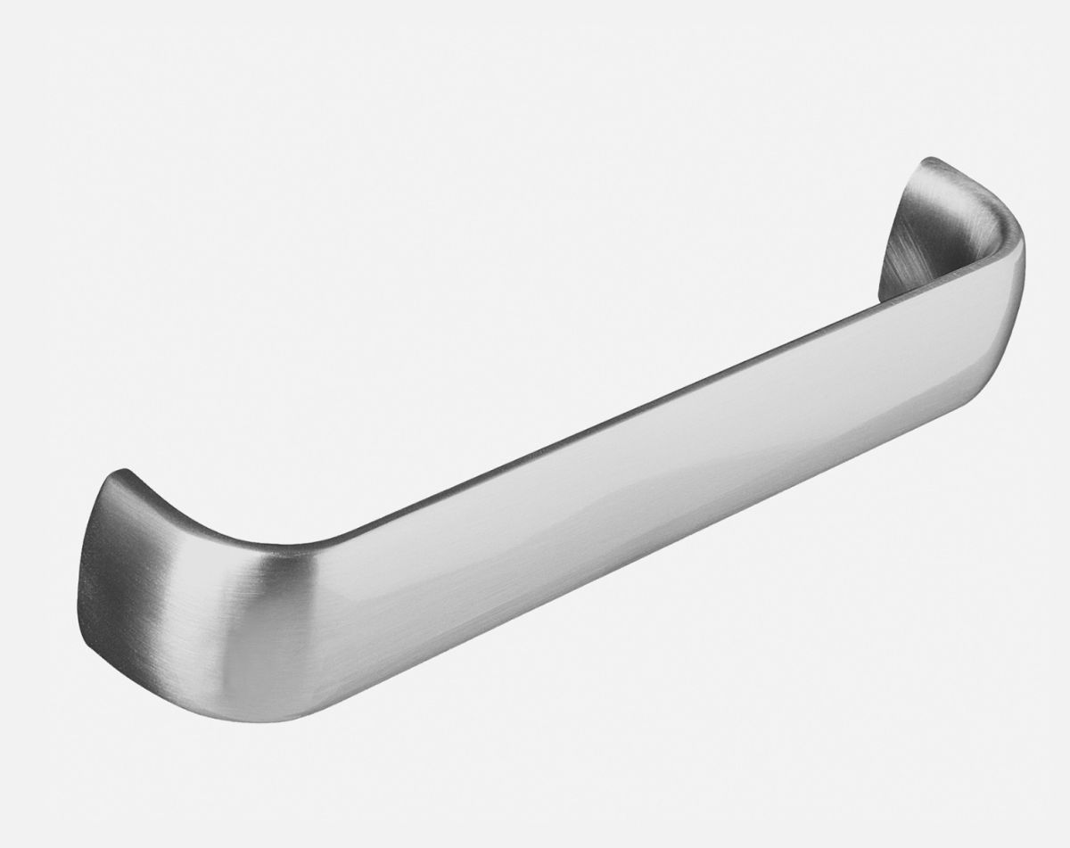 Wide D handle, brushed steel
