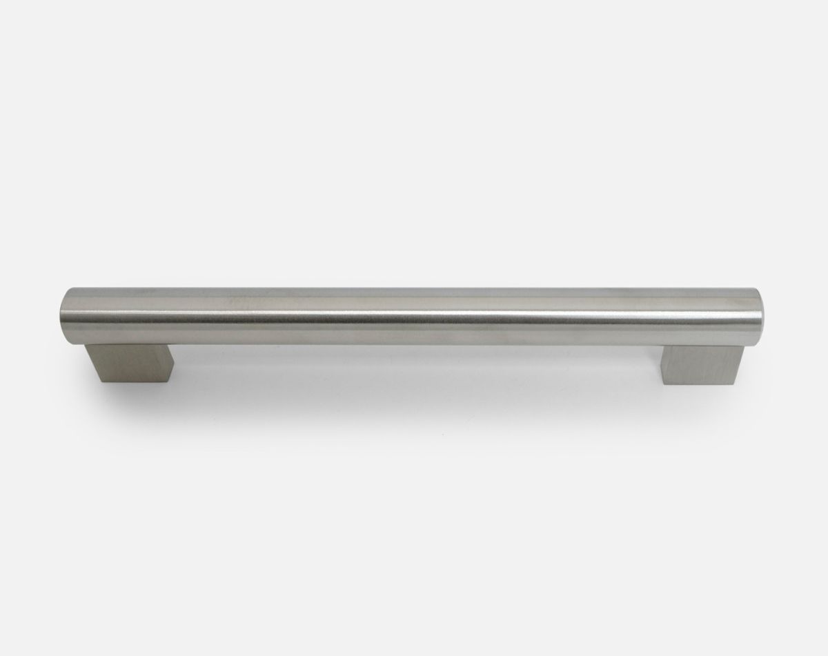 Massiv block end handle, brushed steel