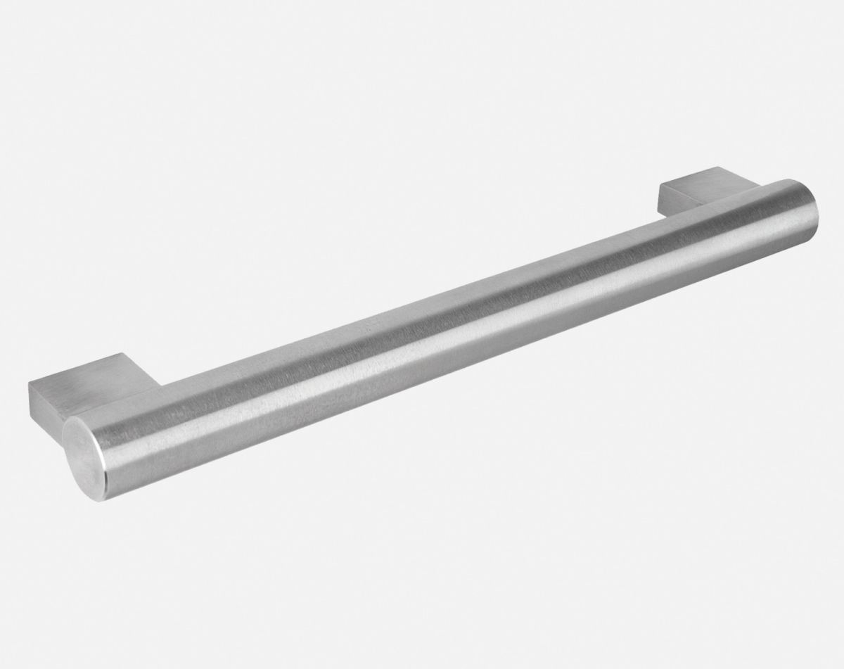 Massiv block end handle, brushed steel