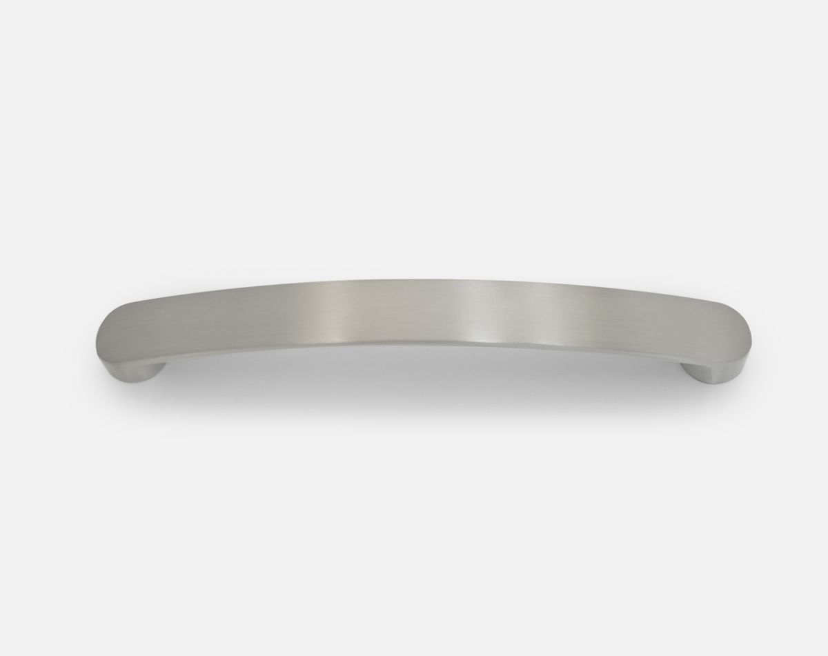 Round end bar handle, brushed steel