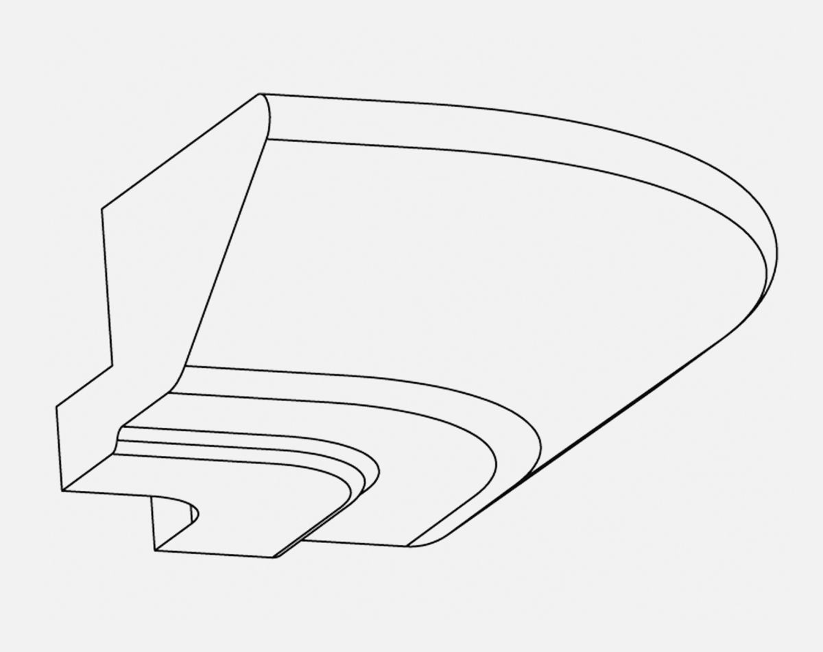 CURVED CORNICE BLOCK CARTMEL SAGE GREEN