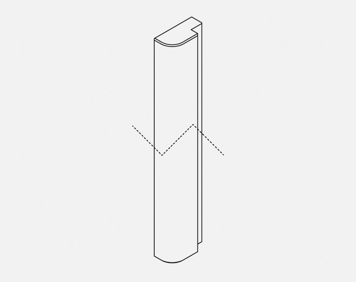 CURVED END POST LUCENTE GLOSS ANTHRACITE