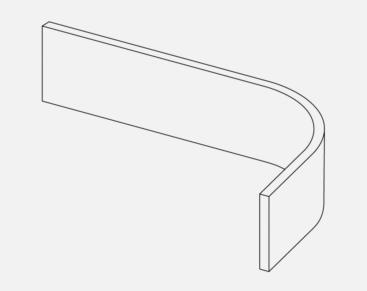 CURVED PLINTH VIVO GLOSS ANTHRACITE